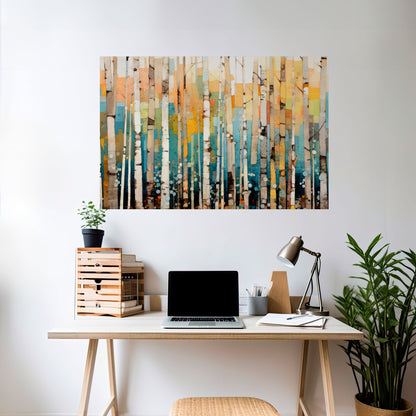 BIRCH KALEIDOSCOPE Poster orizzontale staccabile e attaccabile