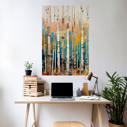 BIRCH KALEIDOSCOPE Poster verticale staccabile e attaccabile