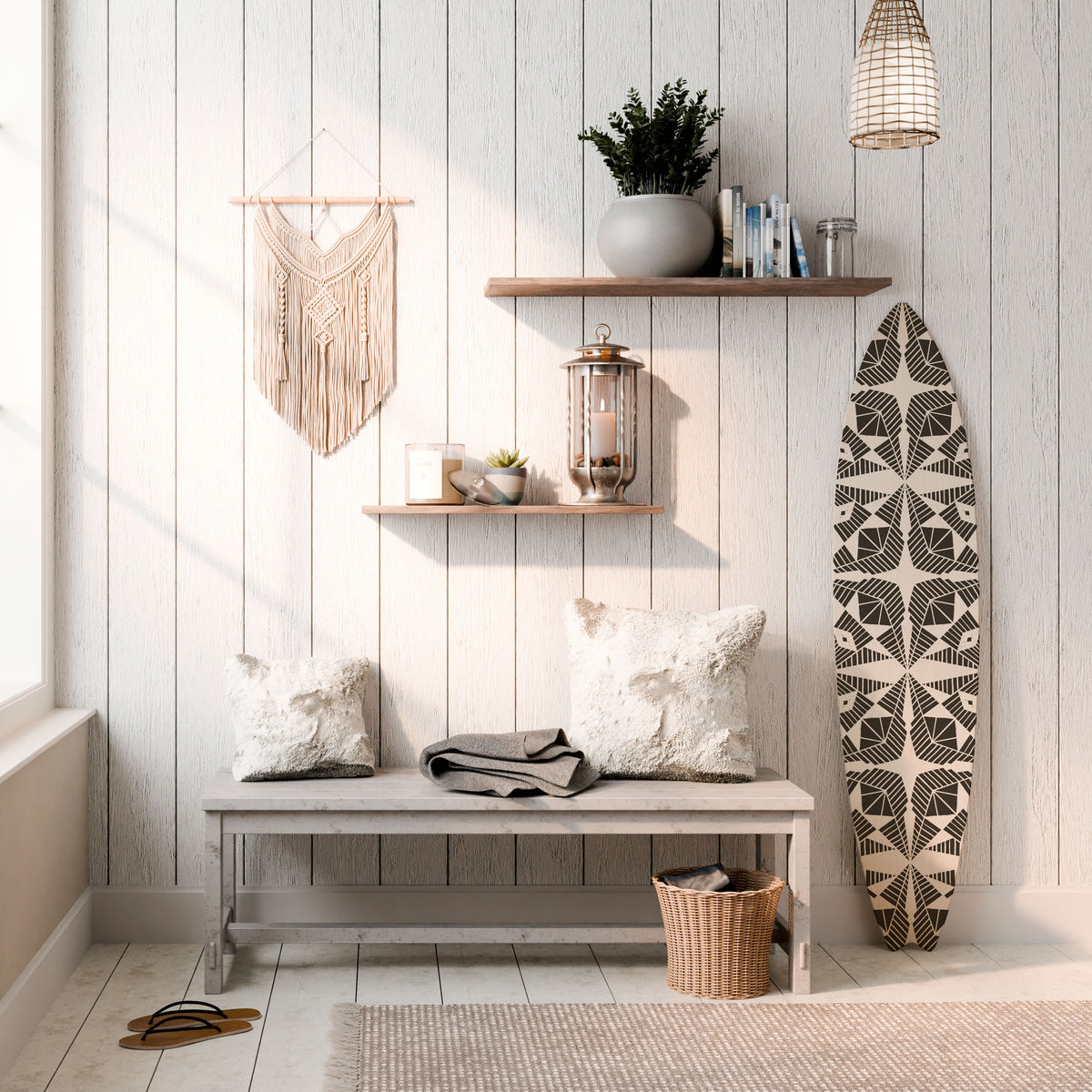 MONOCHROME NEXUS Surfboard Decorative Panel
