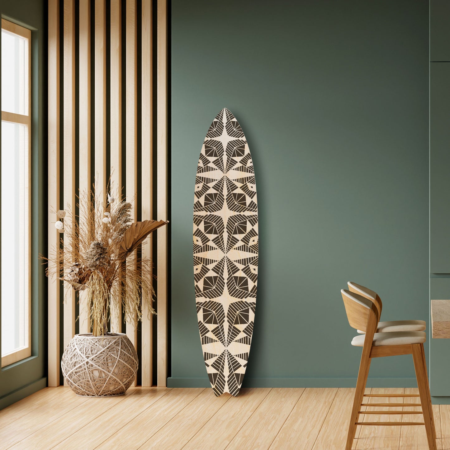 MONOCHROME NEXUS Decorative Plywood Surfboard