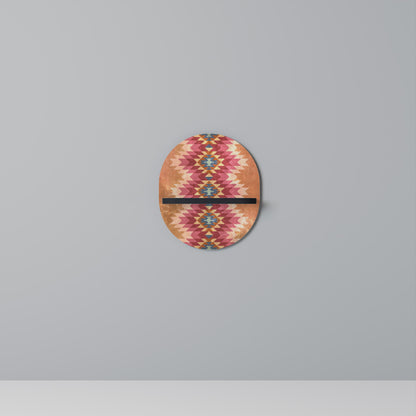 INDIAN FOLK Oval Art Shelf In Black Finish