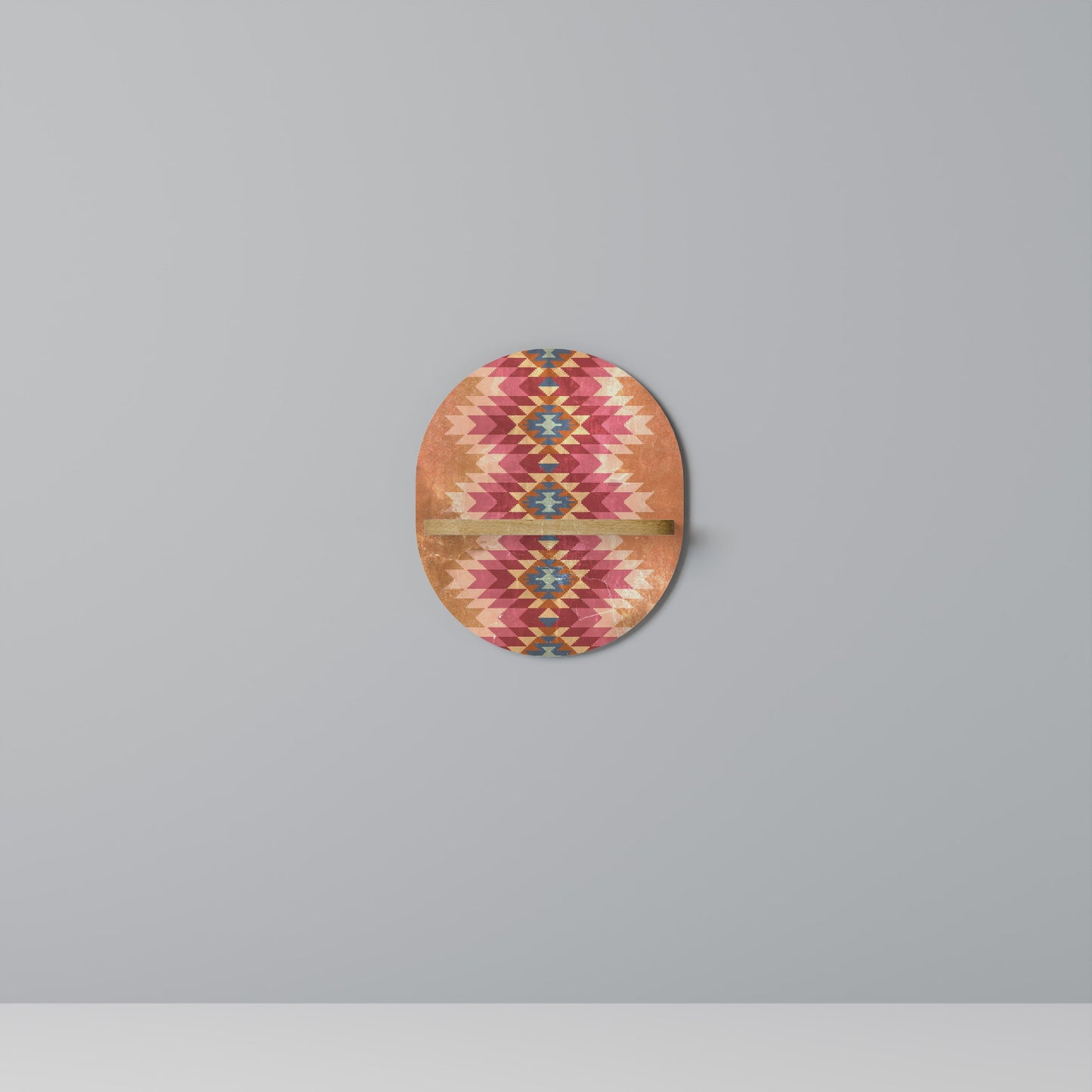 Mensola ovale INDIAN FOLK in effetto rovere