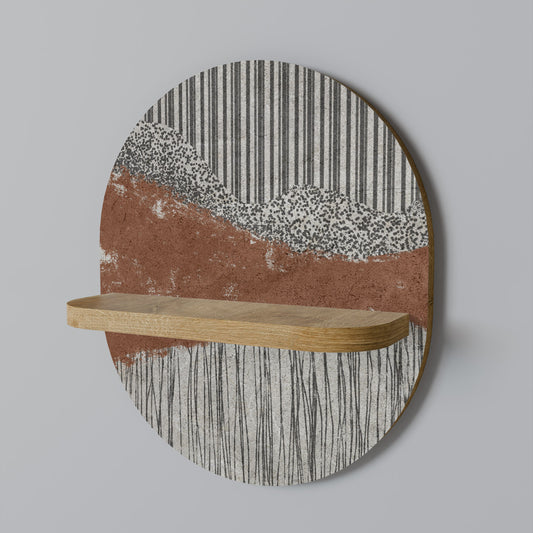 Mensola ovale STRIPED TERRAIN in effetto rovere