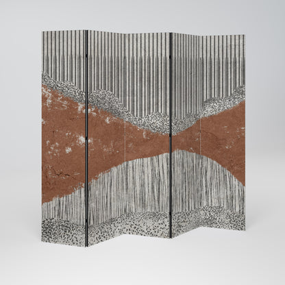 Divisorio decorativo per ambienti a 5 pannelli STRIPED TERRAIN