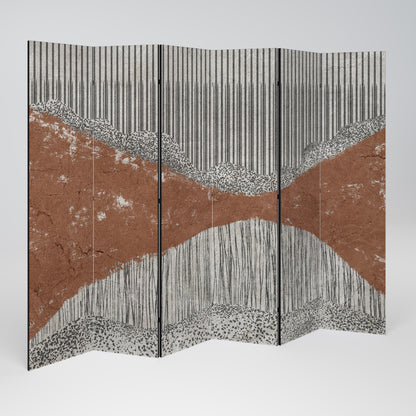 Divisorio decorativo per ambienti a 6 pannelli STRIPED TERRAIN