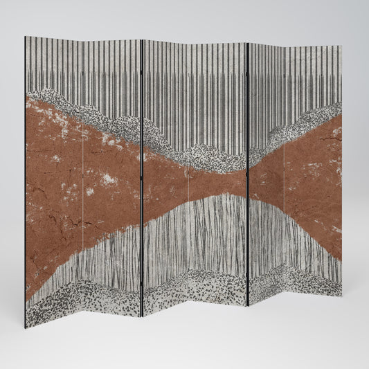 Divisorio decorativo per ambienti a 6 pannelli STRIPED TERRAIN
