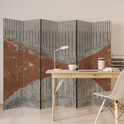 Divisorio decorativo per ambienti a 6 pannelli STRIPED TERRAIN