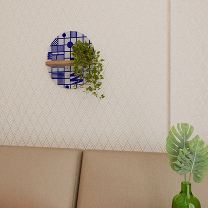 THE RIGHT PLACES Mensola ovale per opere d'arte in effetto rovere