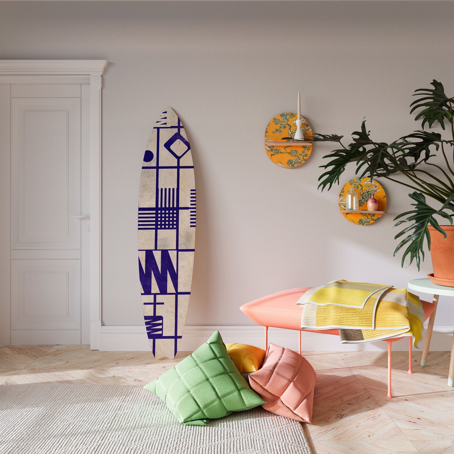 THE RIGHT PLACES Tavola da surf decorativa in compensato