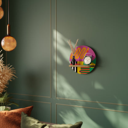 VIVID ART Mensola rotonda per opere d'arte in effetto rovere