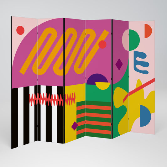 Divisorio decorativo per ambienti VIVID ART a 6 pannelli