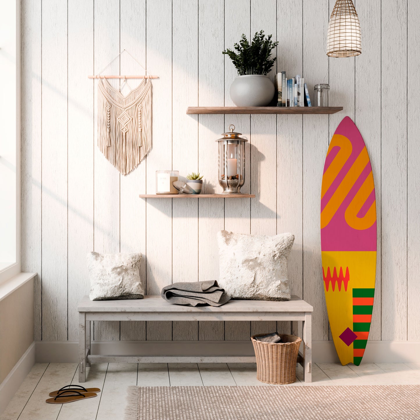 VIVID VIBRATIONS Decorative Plywood Surfboard