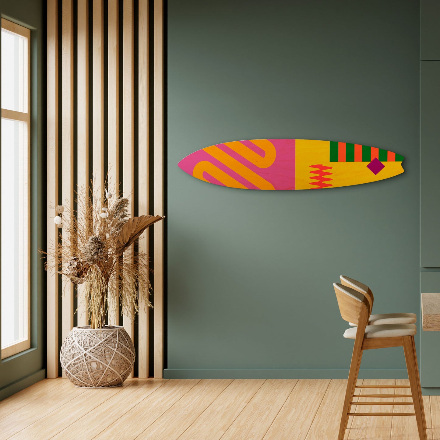 VIVID VIBRATIONS Decorative Plywood Surfboard