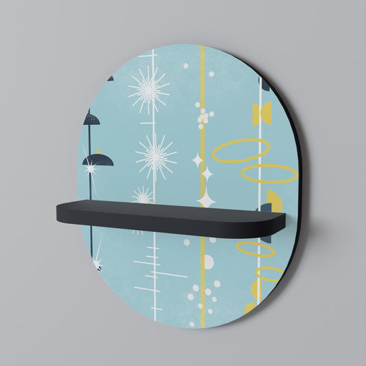 PATHS TO HAPPINESS Oval Art Shelf In Black Finish