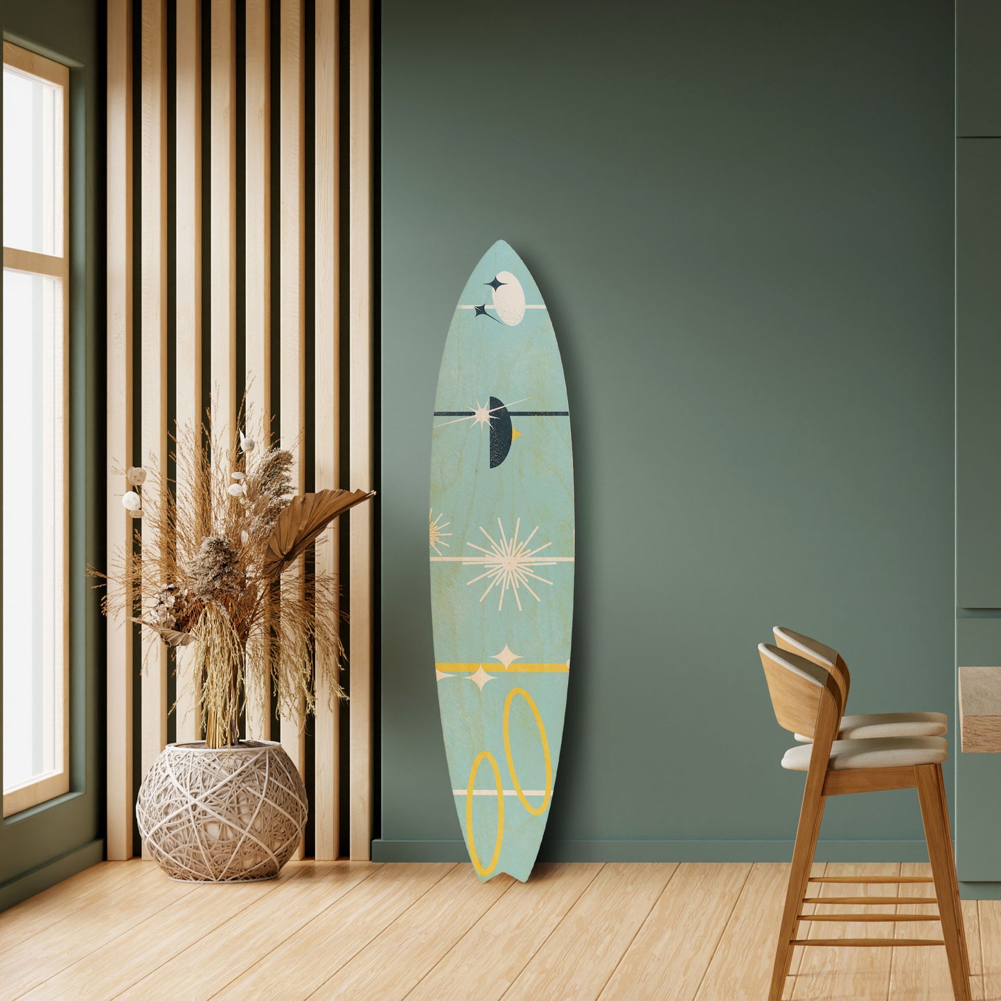 PATHS TO HAPPINESS Decorative Plywood Surfboard