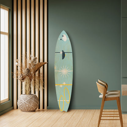 PATHS TO HAPPINESS Decorative Plywood Surfboard