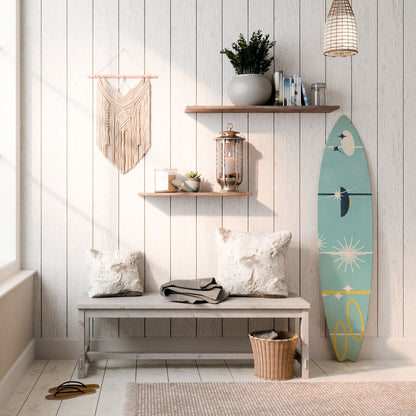 PATHS TO HAPPINESS Decorative Plywood Surfboard