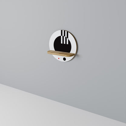 COMBINAZIONE BIANCO E NERO Mensola rotonda in effetto rovere