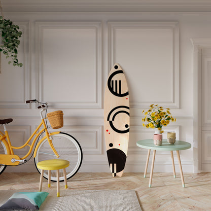 BLACK AND WHITE COMBINATION Decorative Plywood Surfboard