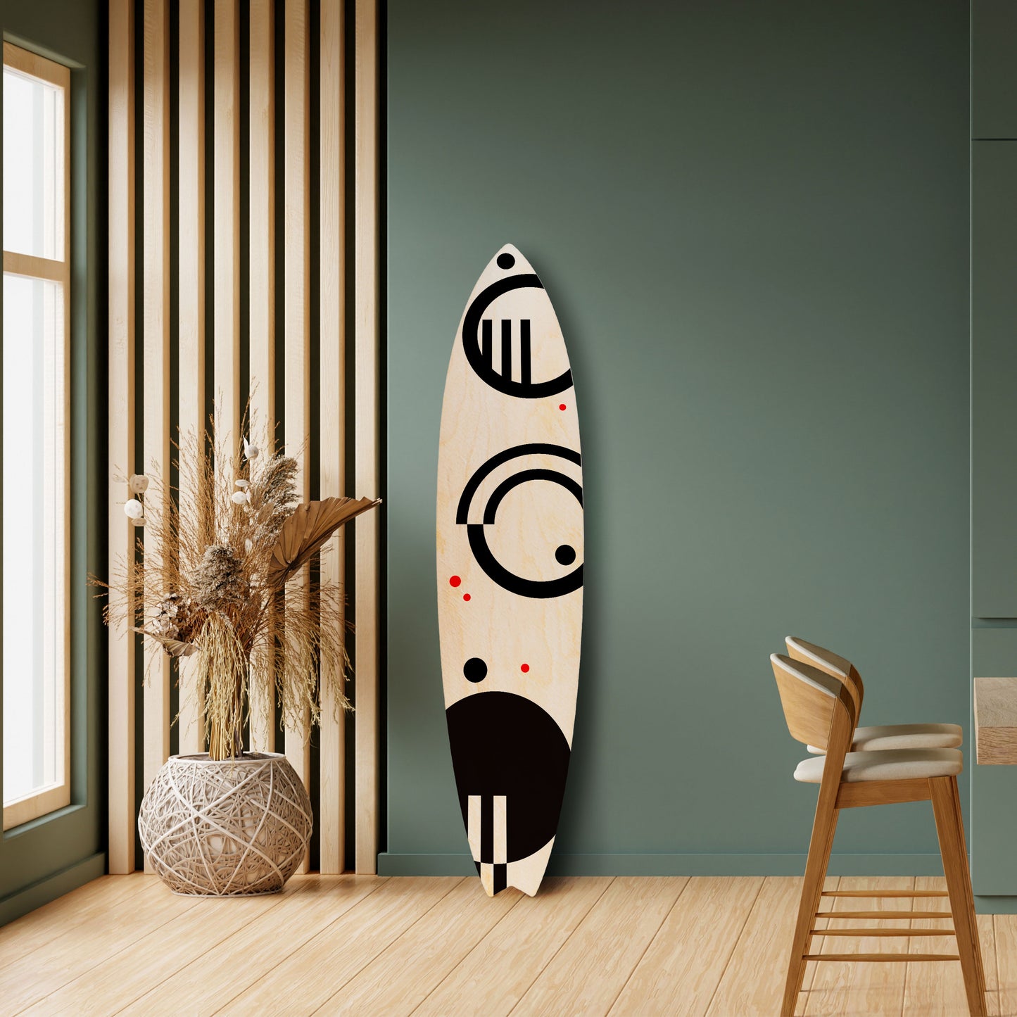 BLACK AND WHITE COMBINATION Decorative Plywood Surfboard