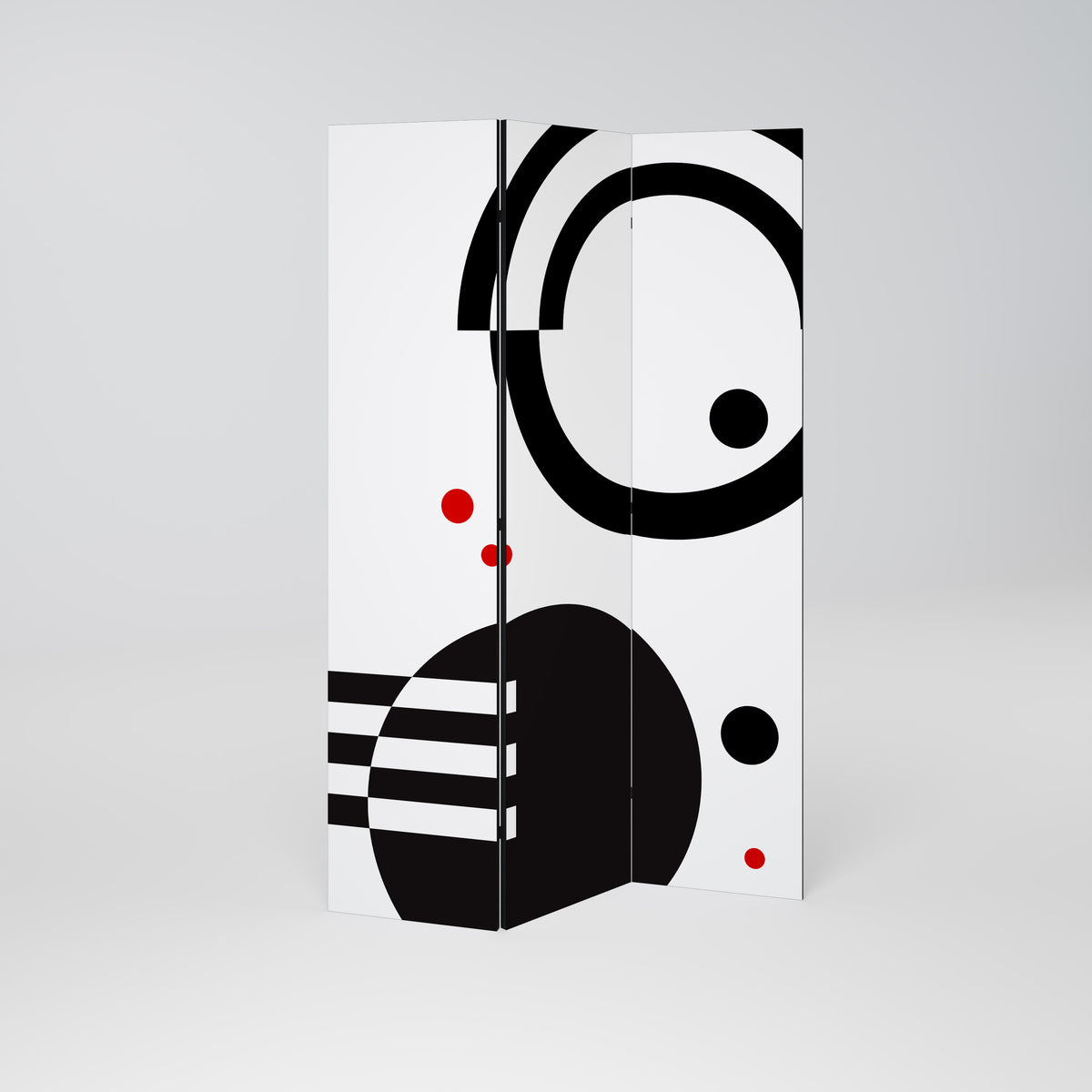 BLACK AND WHITE COMBINATION Paravento Decorativo a 3 Pannelli
