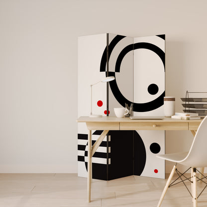 COMBINAZIONE BIANCO E NERO Divisorio decorativo per ambienti a 3 pannelli