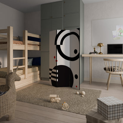 COMBINAZIONE BIANCO E NERO Divisorio decorativo per ambienti a 3 pannelli