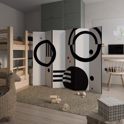COMBINAZIONE BIANCO E NERO Divisorio decorativo per ambienti a 6 pannelli