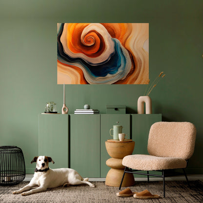 Poster orizzontale staccabile e attaccabile "SPIRALING DREAMSCAPE"