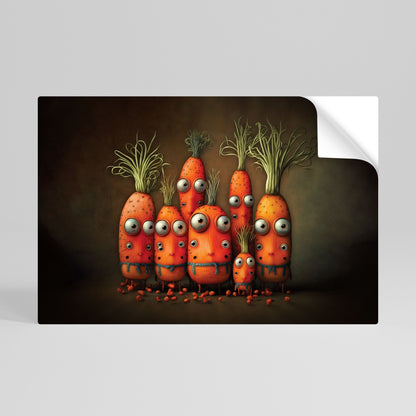 Poster orizzontale staccabile e attaccabile, carino o spaventoso