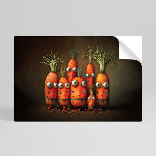 Poster orizzontale staccabile e attaccabile, carino o spaventoso