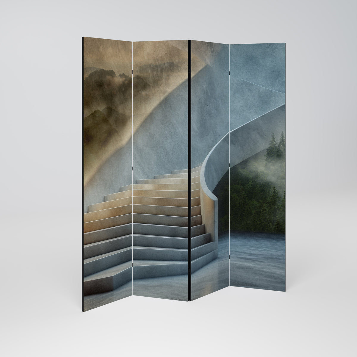 STEPS TO SERENITY Paravento Decorativo a 4 Pannelli