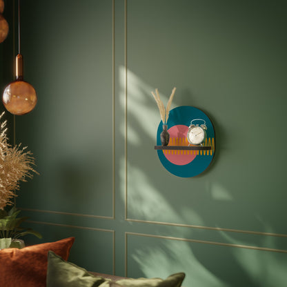 SOUND SOURCE Oval Art Shelf In Black Finish