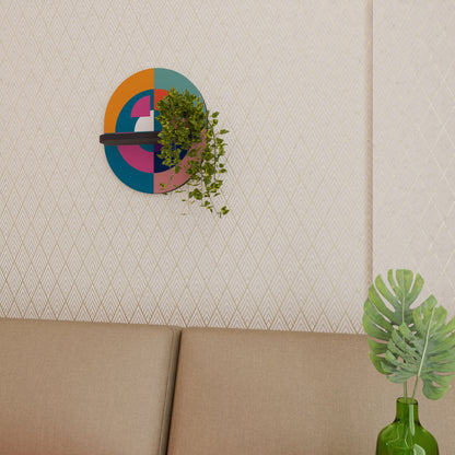CREATING TOGETHER Oval Art Shelf In Black Finish