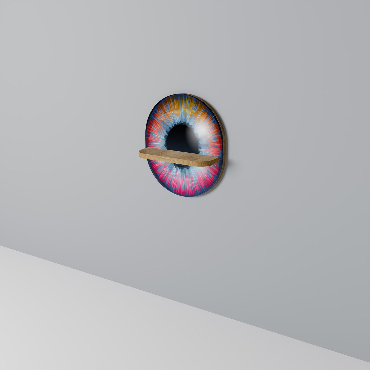 FANTASY EYE Mensola ovale per opere d'arte in effetto rovere