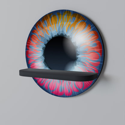 FANTASY EYE Round Art Shelf In Black Finish