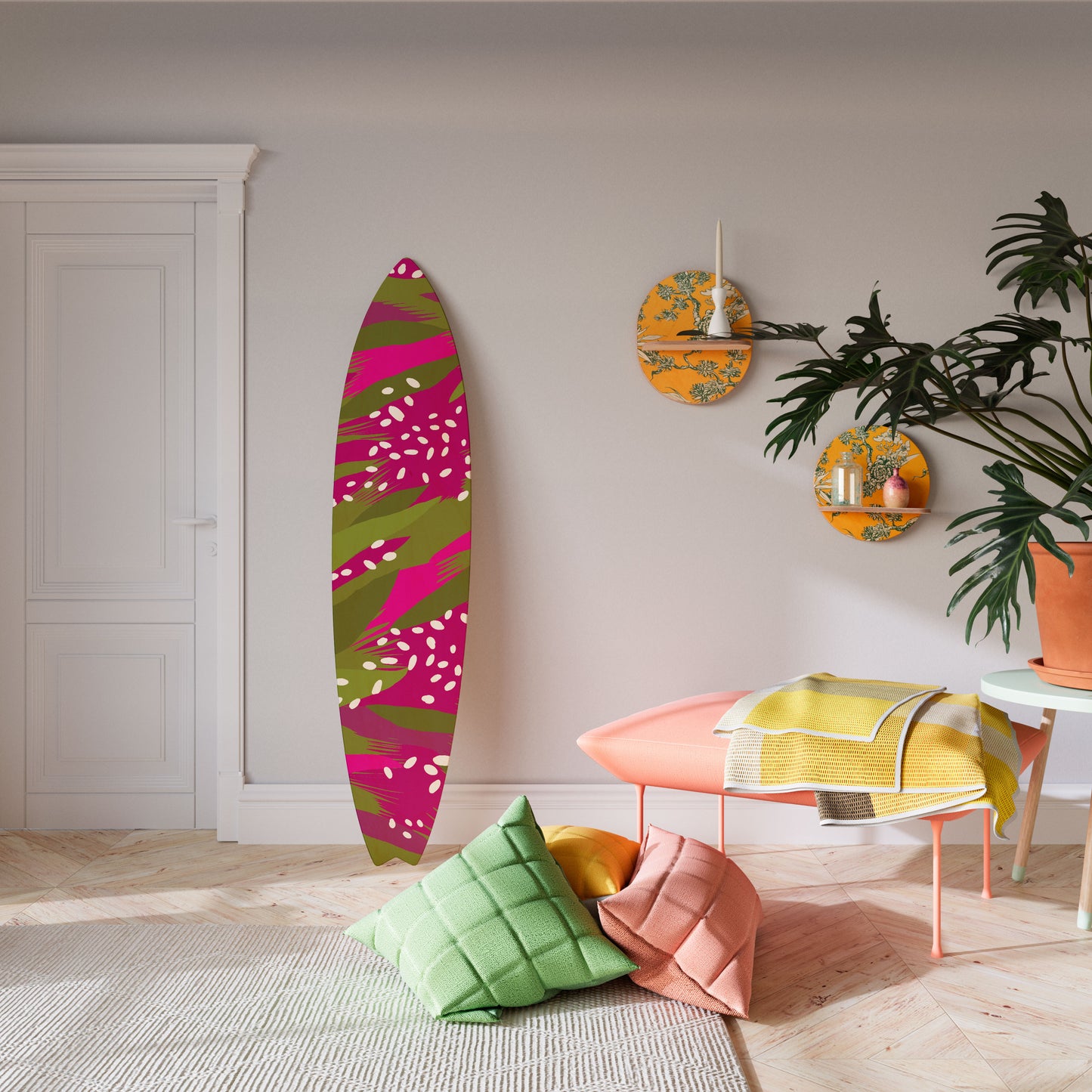ENCHANTED TIGER Decorative Plywood Surfboard