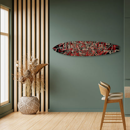 BROKEN LINES Decorative Plywood Surfboard