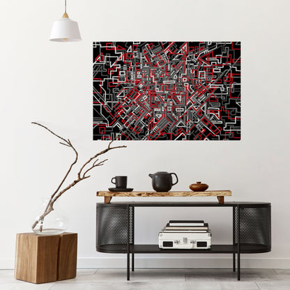 Poster orizzontale staccabile e attaccabile LINEE SPEZZATE