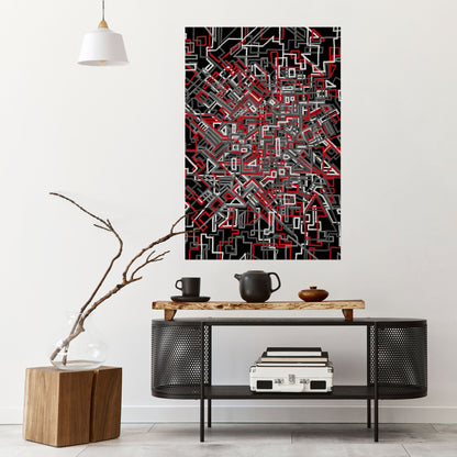 Poster verticale staccabile e attaccabile LINEE SPEZZATE