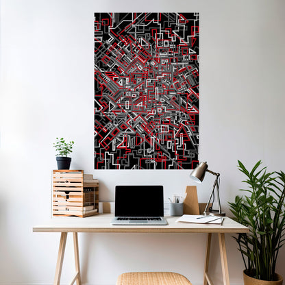 Poster verticale staccabile e attaccabile LINEE SPEZZATE
