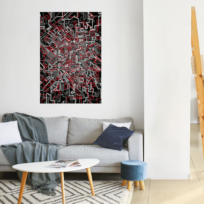 Poster verticale staccabile e attaccabile LINEE SPEZZATE