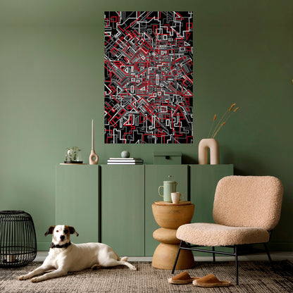 Poster verticale staccabile e attaccabile LINEE SPEZZATE