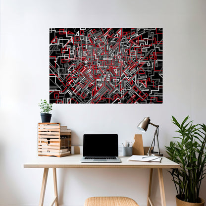 Poster orizzontale staccabile e attaccabile LINEE SPEZZATE