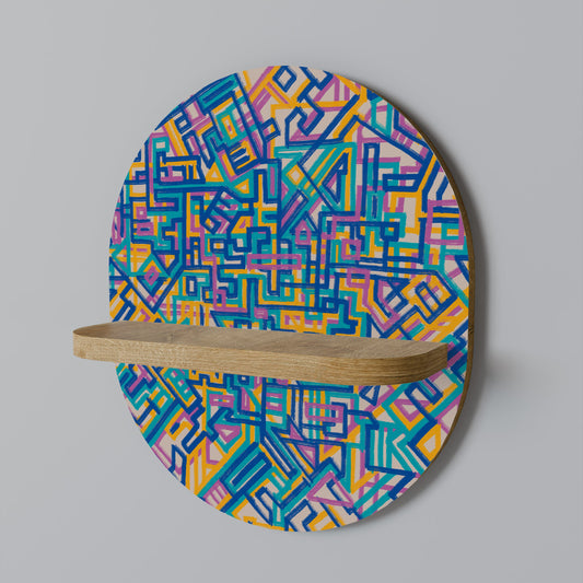 MEMORIES MAP Mensola ovale per opere d'arte in effetto rovere