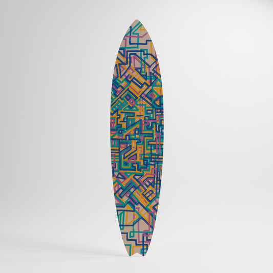 MEMORIES MAP Decorative Plywood Surfboard