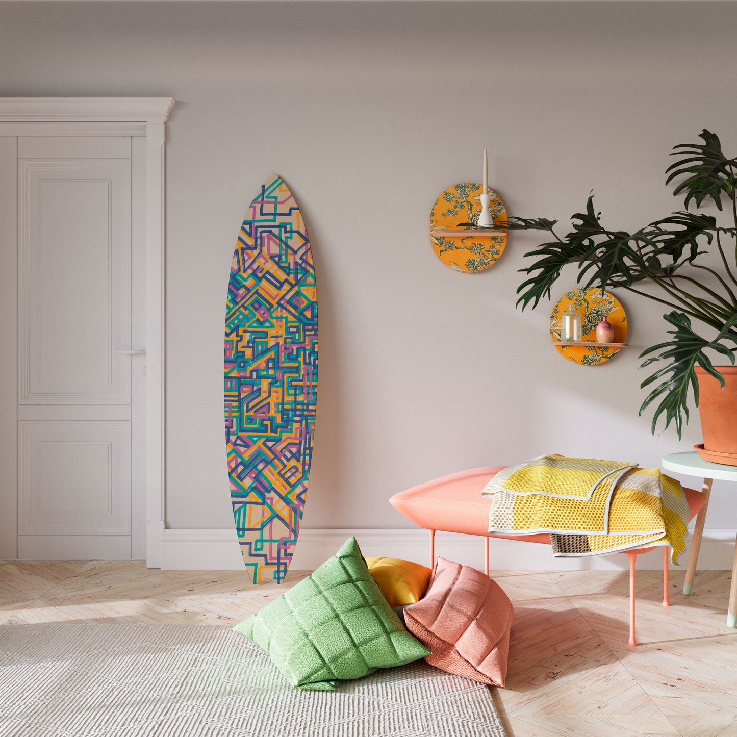 MEMORIES MAP Decorative Plywood Surfboard