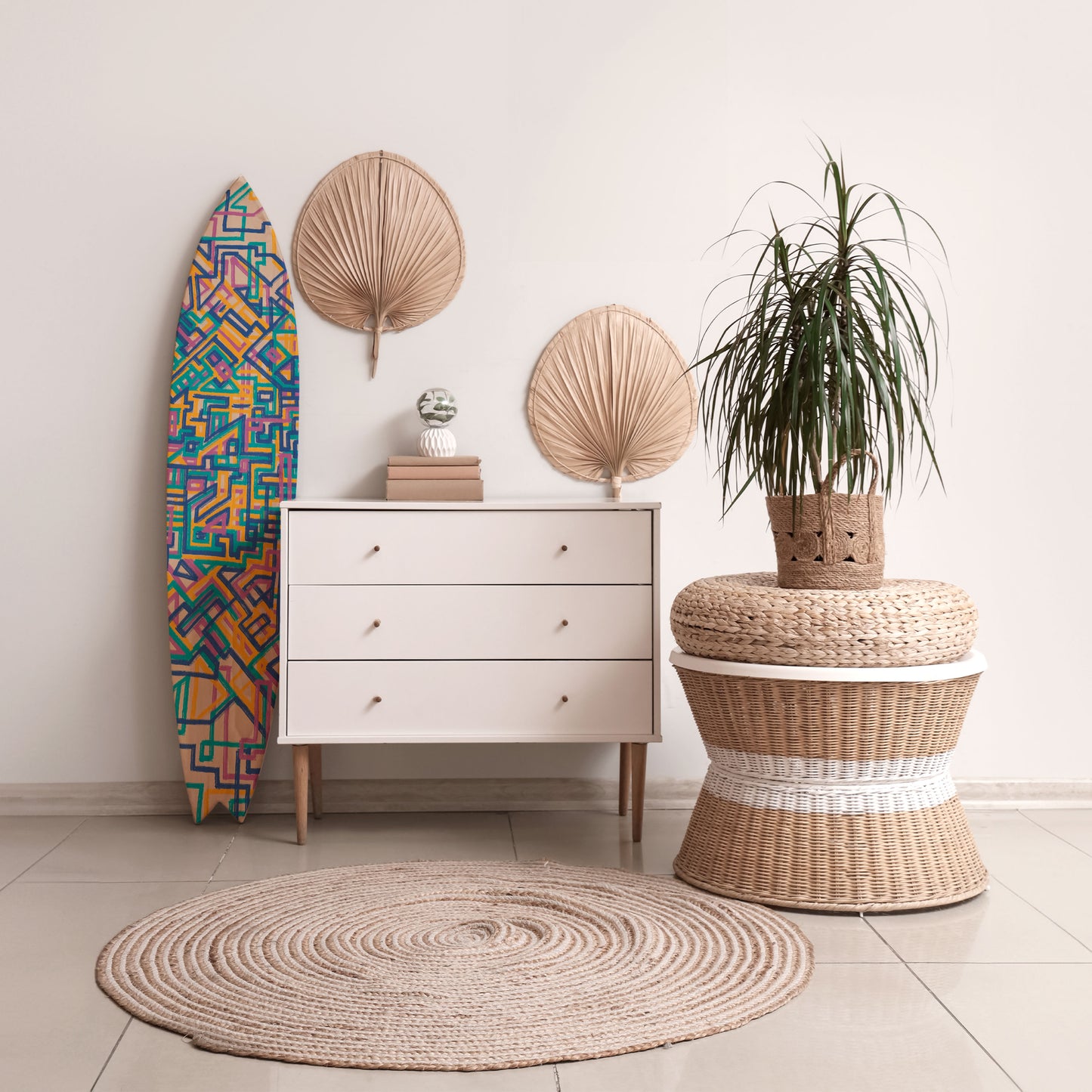 MEMORIES MAP Decorative Plywood Surfboard