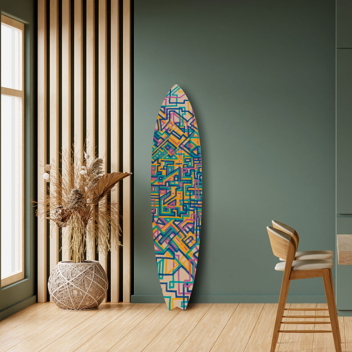 MEMORIES MAP Decorative Plywood Surfboard