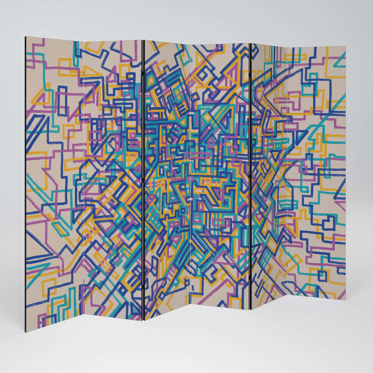 MEMORIES MAP Decorative 6-Panel Room Divider